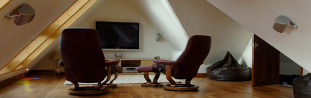 Home cinema setup in loft conversion